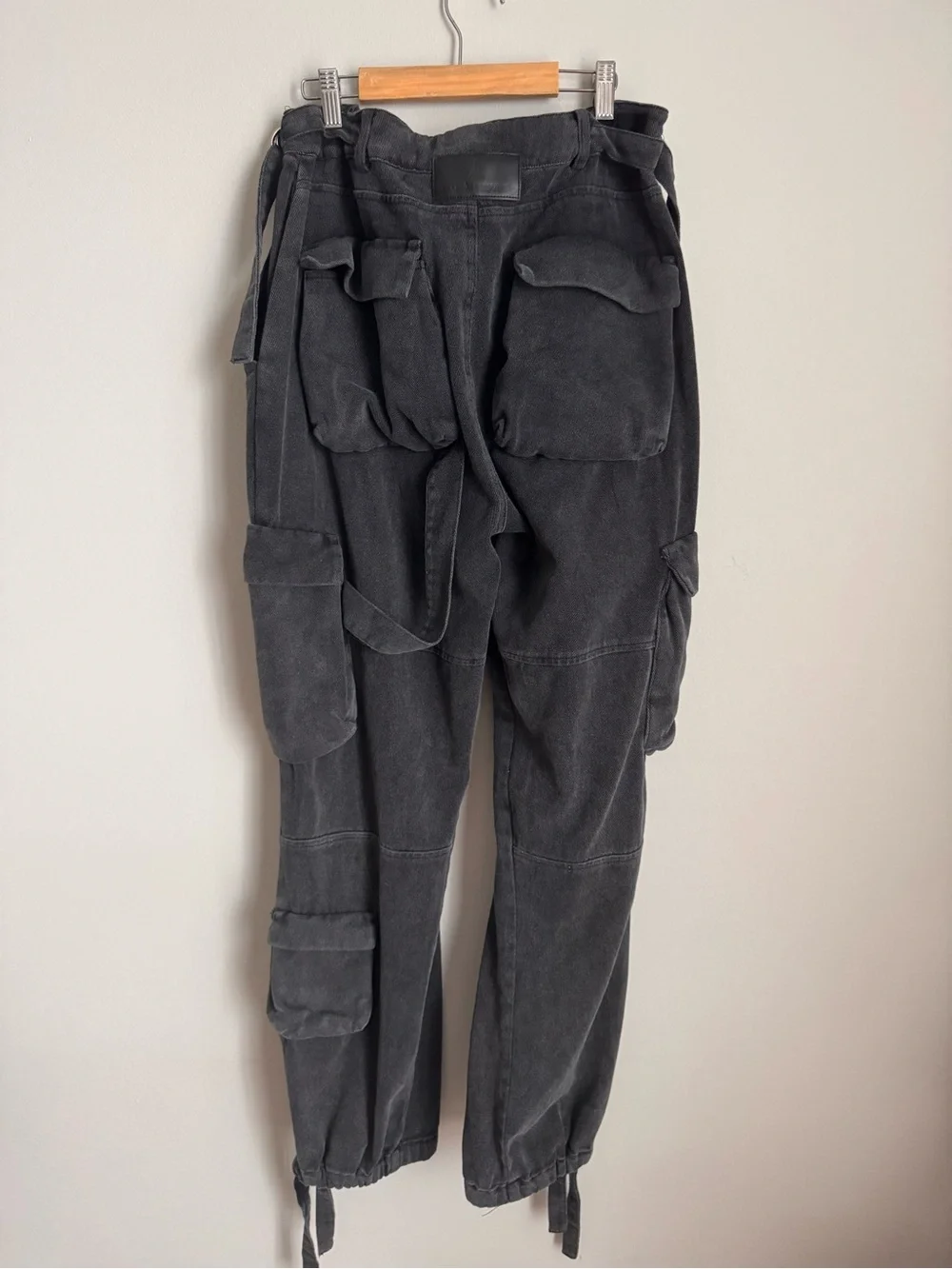 Manière De Voir Washed Black Cargo Utility Jogger Pants Streetwear Size M - Picture 7 of 16